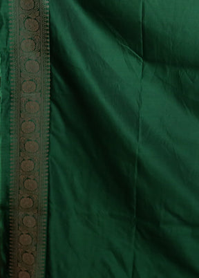 Green Katan Silk Saree With Blouse Piece