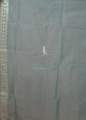 Blue Kora Silk Saree With Blouse Piece