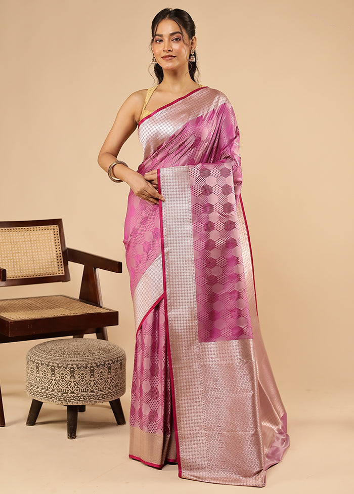 Purple Katan Silk Saree With Blouse Piece