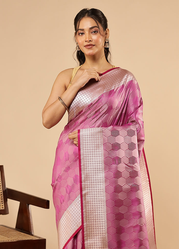 Purple Katan Silk Saree With Blouse Piece