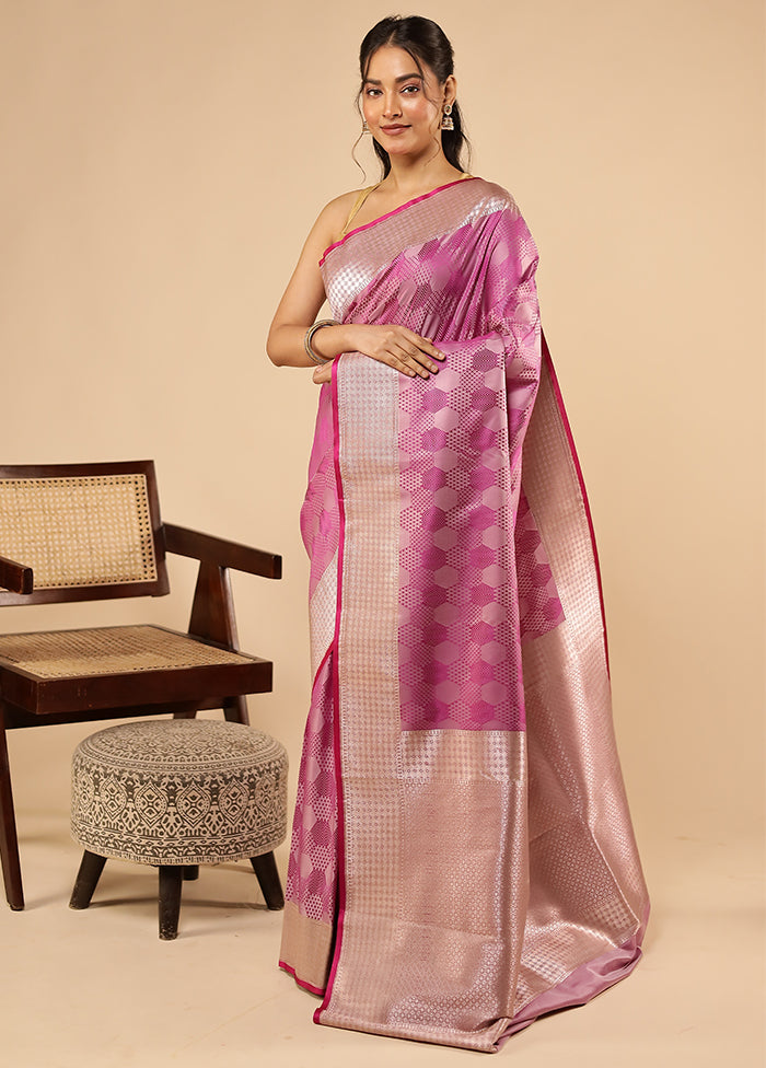 Purple Katan Silk Saree With Blouse Piece