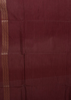 Wine  Kora Silk Saree With Blouse Piece