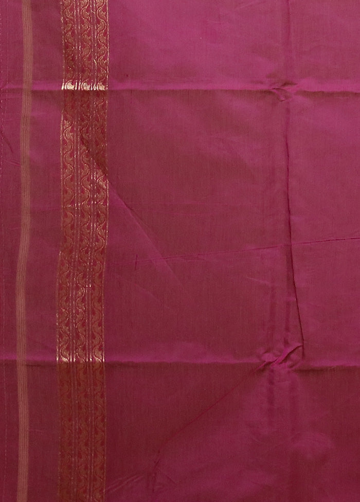 Pink Kora Silk Saree With Blouse Piece