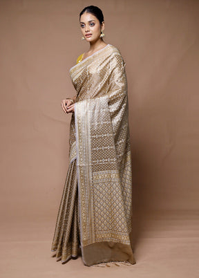 Brown Tissue Silk Saree With Blouse Piece