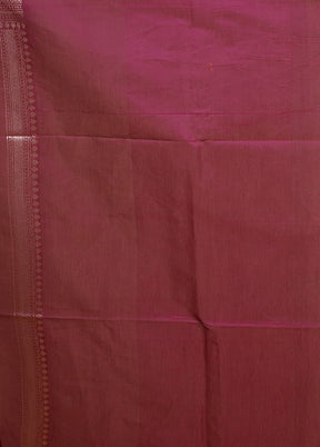 Pink Kora Silk Saree With Blouse Piece