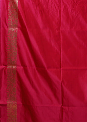 Pink Banarasi Silk Saree With Blouse Piece