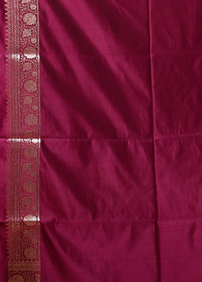 Pink Banarasi Silk Saree With Blouse Piece