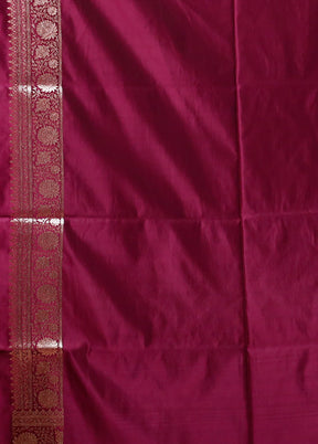 Pink Banarasi Silk Saree With Blouse Piece