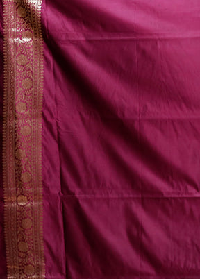 Pink Banarasi Silk Saree With Blouse Piece