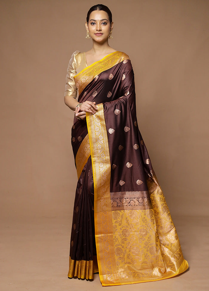 Wine Katan Silk Saree With Blouse Piece