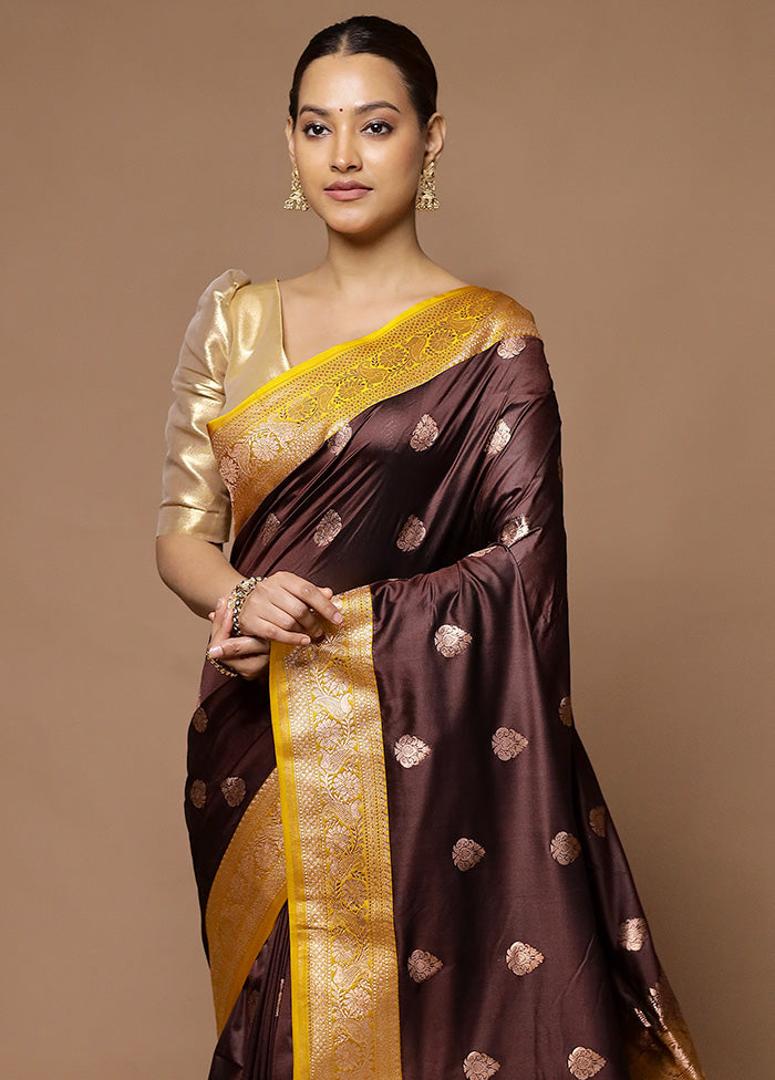 Wine Katan Silk Saree With Blouse Piece