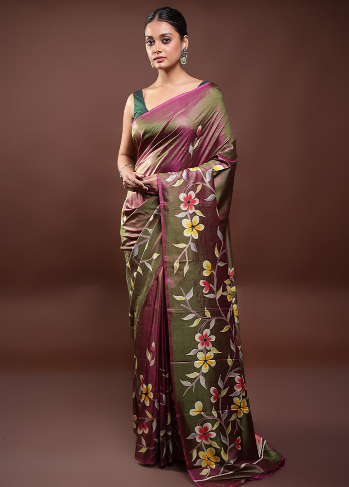 Green Pure Bishnupuri Silk Saree Without Blouse Piece