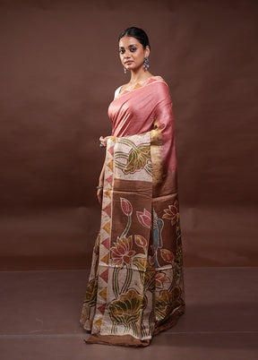 Multicolor Printed Pure Silk Saree Without Blouse Piece