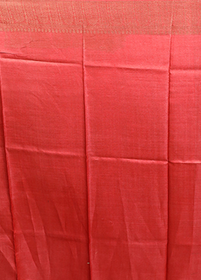 Blue Tussar Silk Saree With Blouse Piece