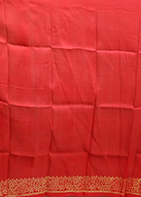 Cream Printed Pure Silk Saree Without Blouse Piece