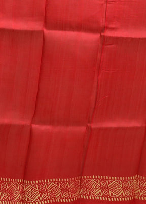 Cream Printed Pure Silk Saree Without Blouse Piece