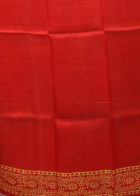 Green Printed Pure Silk Saree Without Blouse Piece