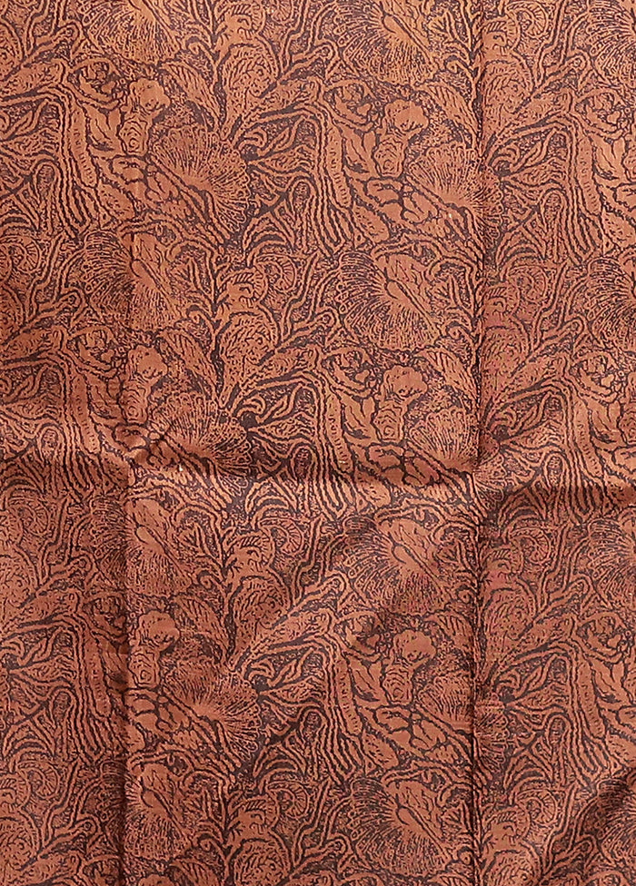 Yellow Printed Pure Silk Saree Without Blouse Piece