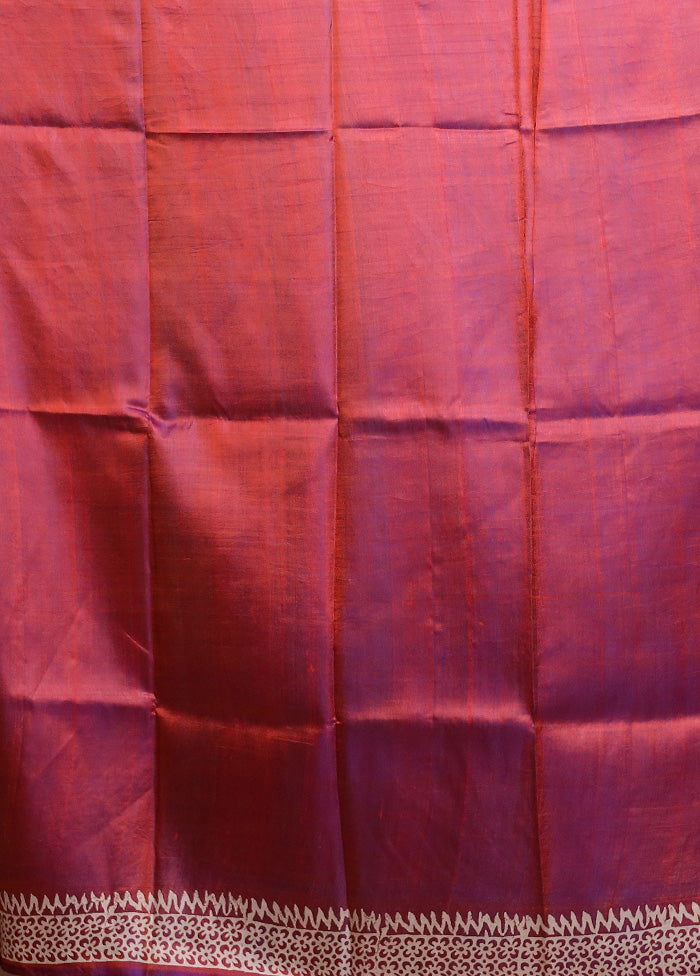 Purple Pure Bishnupuri Silk Saree Without Blouse Piece