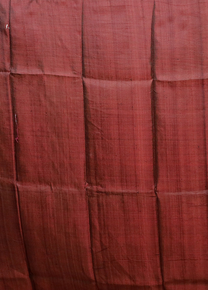 Maroon Pure Bishnupuri Silk Saree Without Blouse Piece