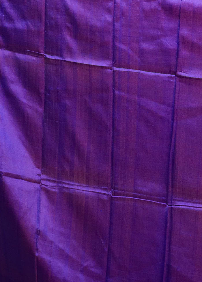 Purple Pure Bishnupuri Silk Saree Without Blouse Piece