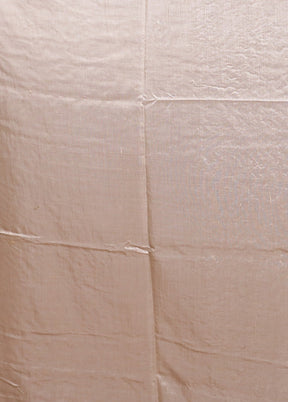 Cream Handloom Tussar Pure Silk Saree With Blouse Piece