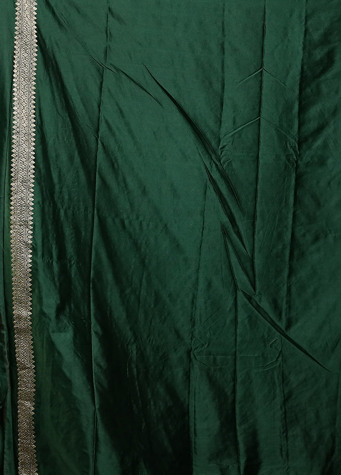 Green Dupion Silk Saree With Blouse Piece