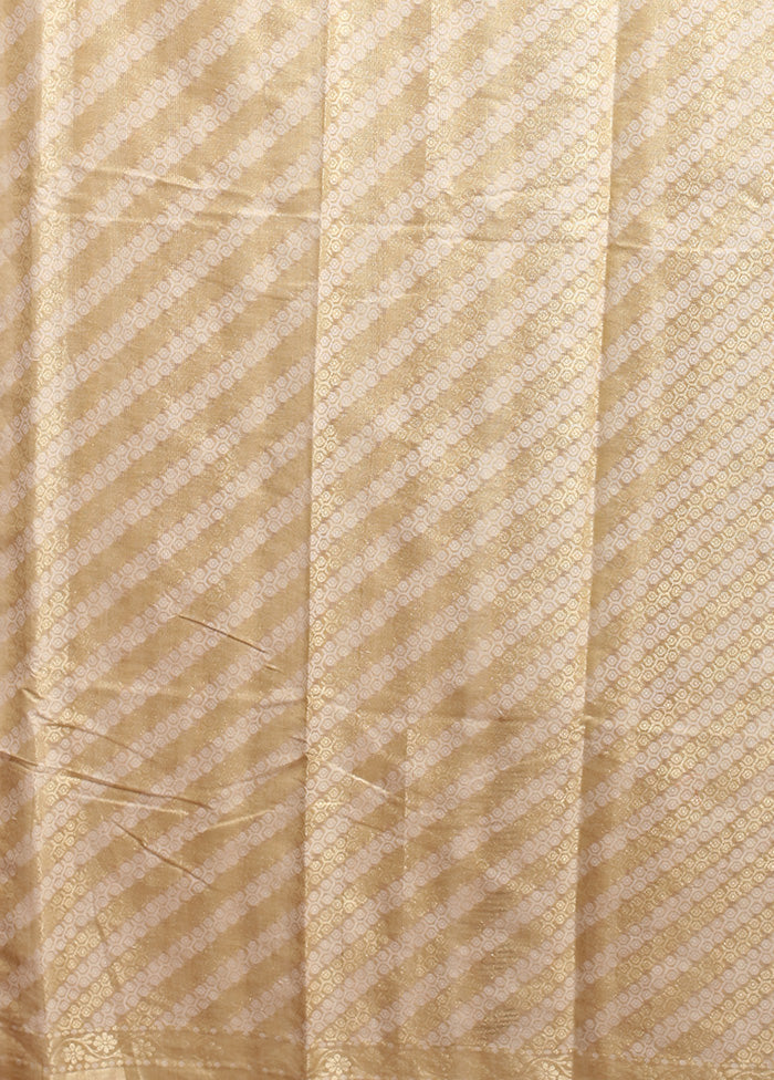 Cream Cotton Saree With Blouse Piece