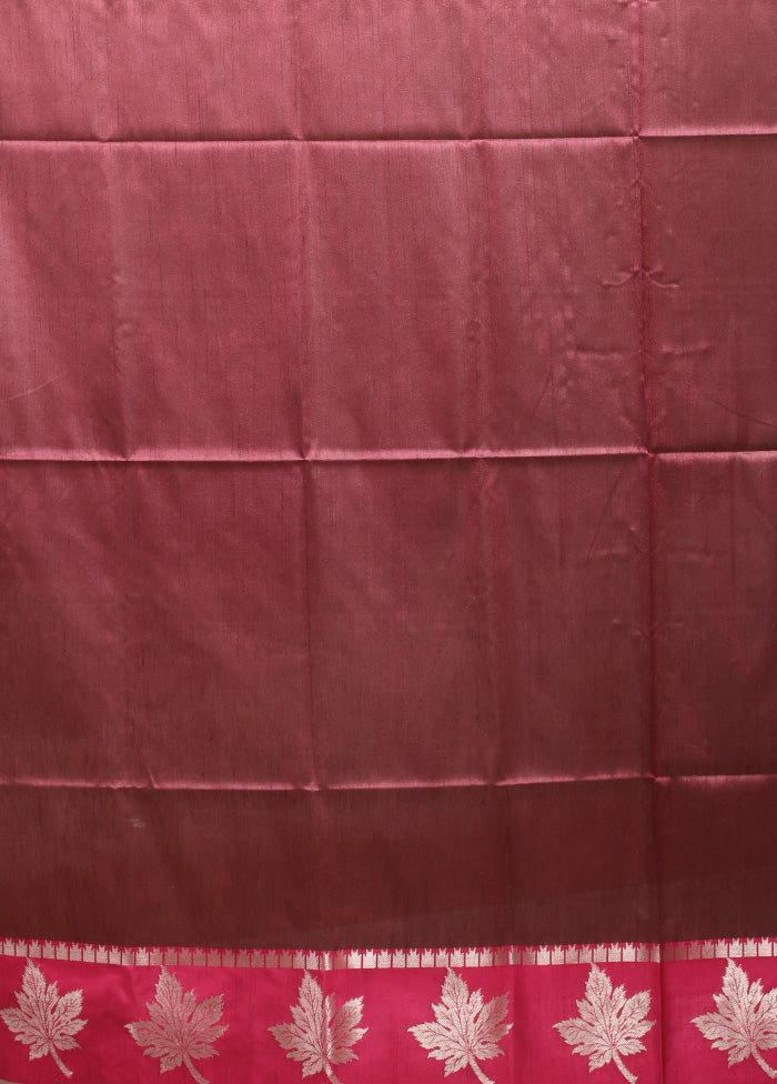 Maroon Cotton Saree With Blouse Piece