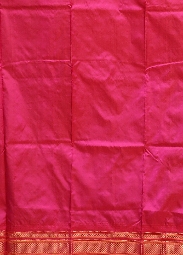 Purple Handloom Kanjivaram Pure Silk Saree With Blouse Piece