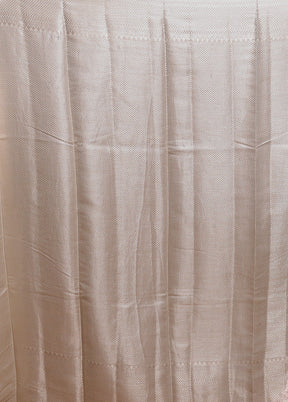 White Handloom Dupion Pure Silk Saree With Blouse Piece