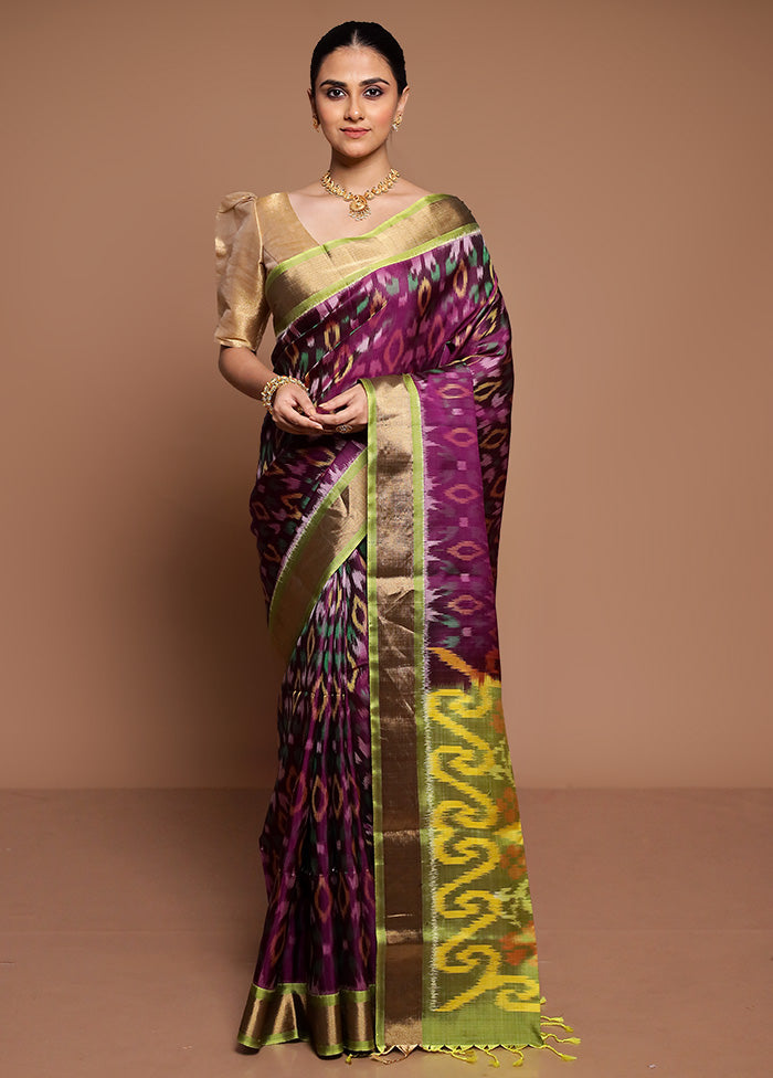 Wine Handloom Kanchipuram Pure Silk Saree With Blouse Piece