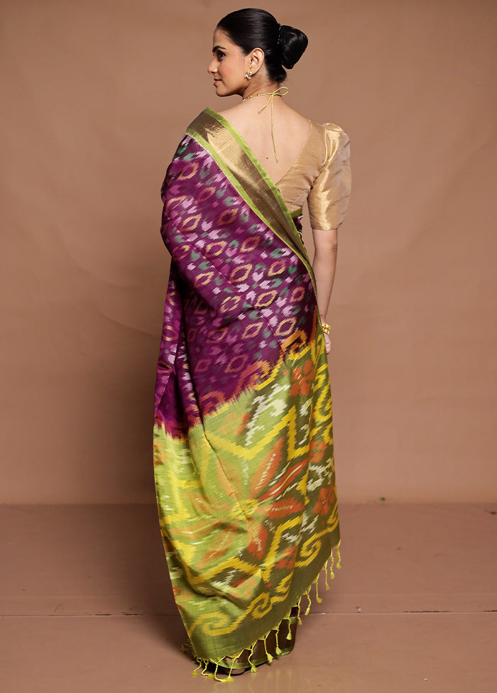 Wine Handloom Kanchipuram Pure Silk Saree With Blouse Piece