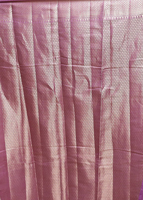 Purple Handloom Dupion Pure Silk Saree With Blouse Piece