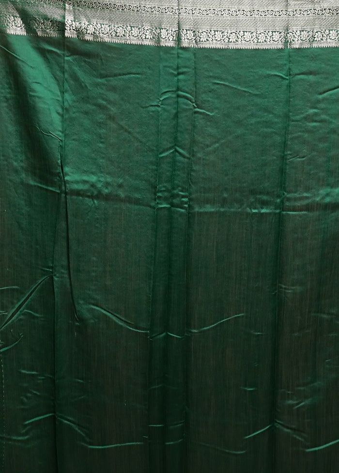 Green Handloom Dupion Pure Silk Saree With Blouse Piece