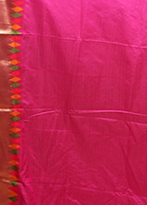 Pink Dupion Silk Saree With Blouse Piece