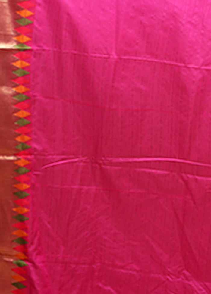 Pink Dupion Silk Saree With Blouse Piece