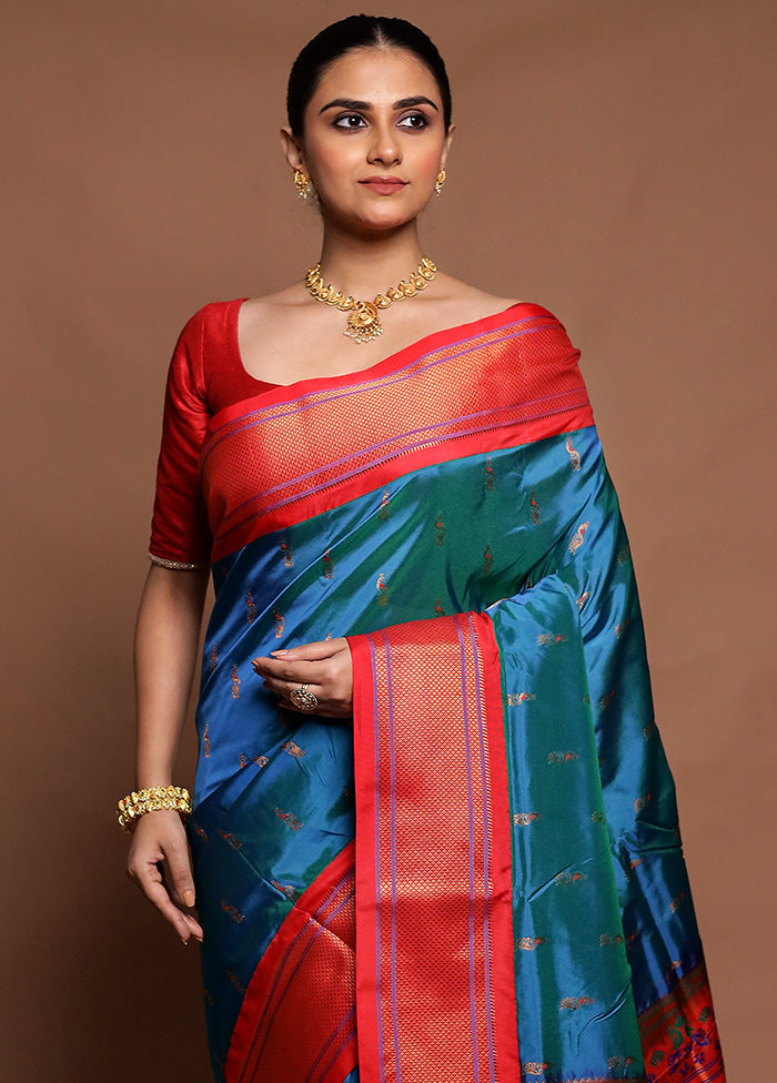 Green Kanjivaram Silk Saree With Blouse Piece