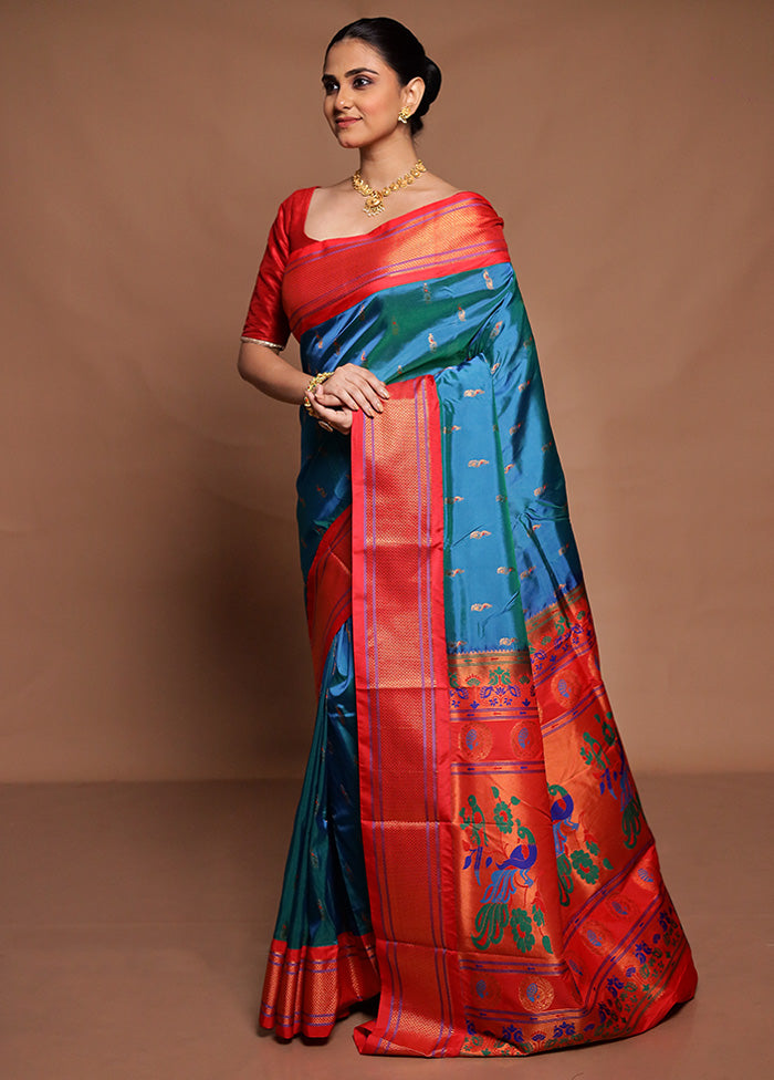 Green Kanjivaram Silk Saree With Blouse Piece