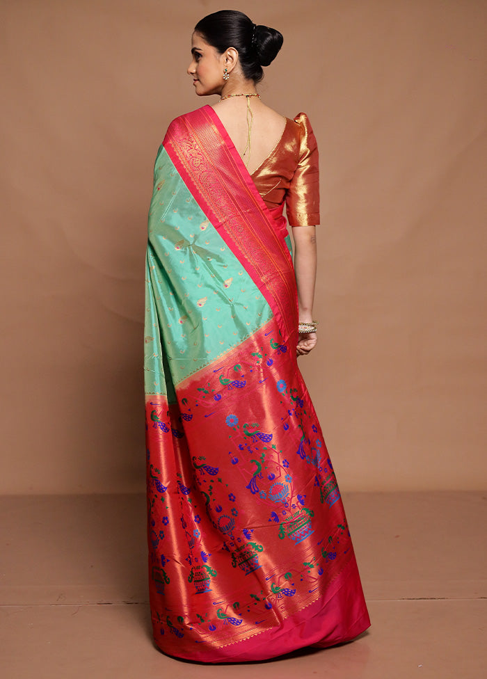 Green Kanjivaram Silk Saree With Blouse Piece