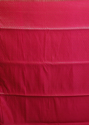 Pink Handloom Banarasi Pure Silk Saree With Blouse Piece