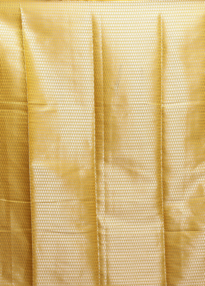 Yellow Uppada Silk Saree With Blouse Piece