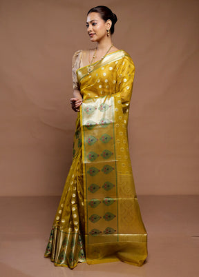 Yellow Organza Saree With Blouse Piece