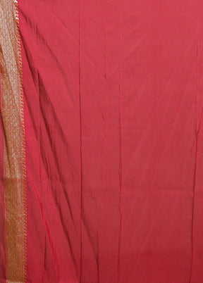 Pink Georgette Saree With Blouse Piece