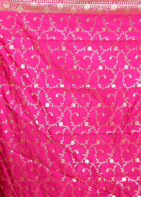 Blue Banarasi Silk Saree With Blouse Piece