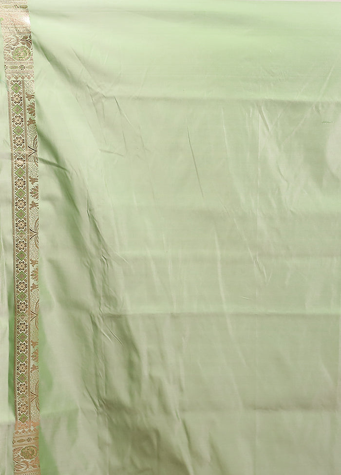 Grey Banarasi Silk Saree With Blouse Piece