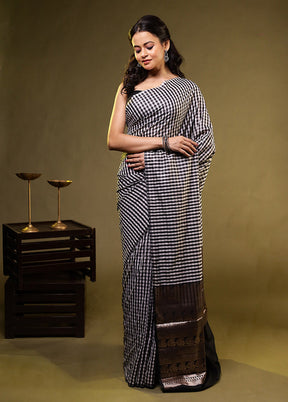 Multicolor Dupion Silk Saree With Blouse Piece