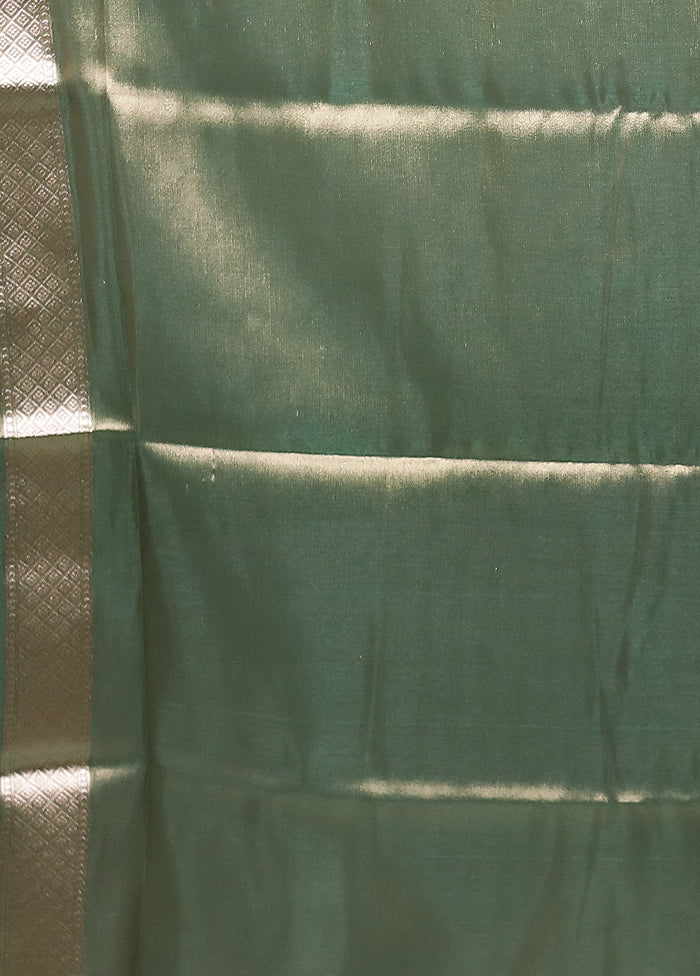 Green Tissue Silk Saree With Blouse Piece