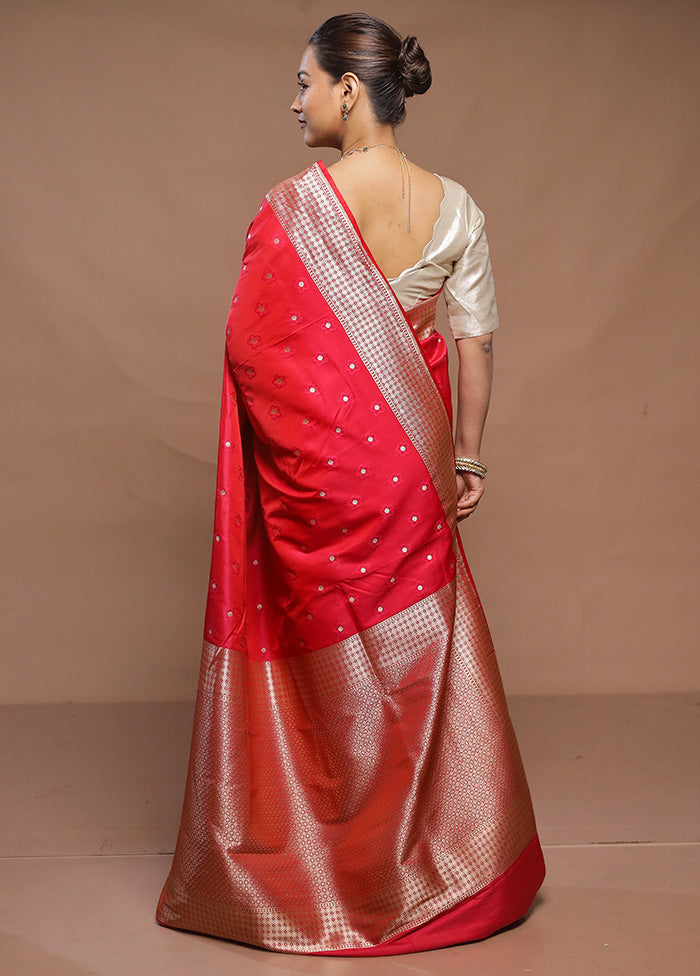 Pink Katan Silk Saree With Blouse Piece