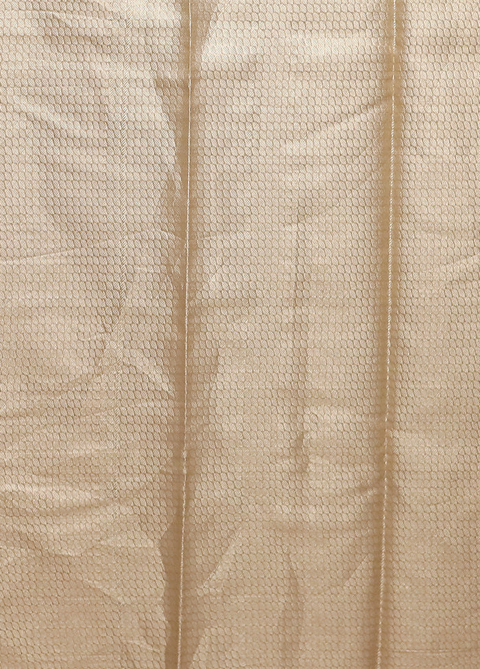 Cream Tissue Silk Saree With Blouse Piece